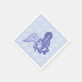 Zittende Zeemeermin Blauw Servetten (Hoek)