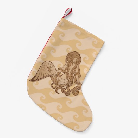 Zittende Zeemeermin Kleine Kerstsok (Voorkant (Hangend))