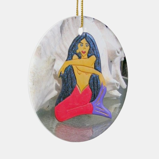 zittende zeemeermin ornament (Rechts)