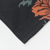 Zittende zwarte kat  bloemig fleece deken (Hoek)