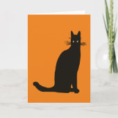 Zittende zwarte kat in elegante pose silhouet kaart (Voorkant)