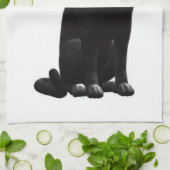 Zittende zwarte kat keukenhanddoek (Gevouwen)