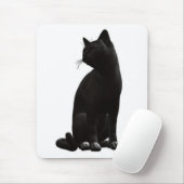 Zittende Zwarte Kat Muismat (Met muis)
