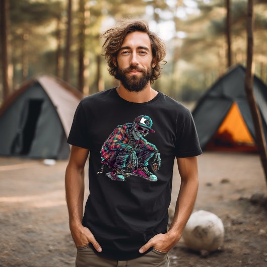 Zittende zwerver-skelet t-shirt