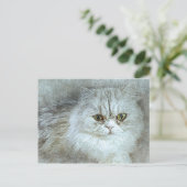 Zitterend  Kat | ABSTRACT | WATERVERF Briefkaart (Staand voorkant)