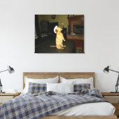 Zitterend  of kijkend TV Dachshund Canvas Afdruk (Insitu (Slaapkamer))