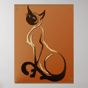 Zitterend  Poster van Siamese kat