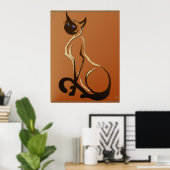 Zitterend  Poster van Siamese kat (Thuiskantoor)