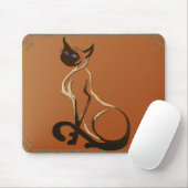 Zitterend Siamese kat Mousepad Muismat (Met muis)