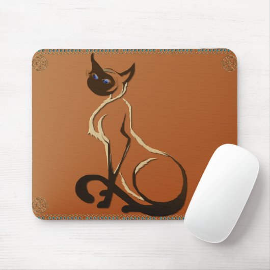 Zitterend Siamese kat Mousepad Muismat (Met muis)