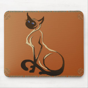 Zitterend  Siamese kat Mousepad Muismat