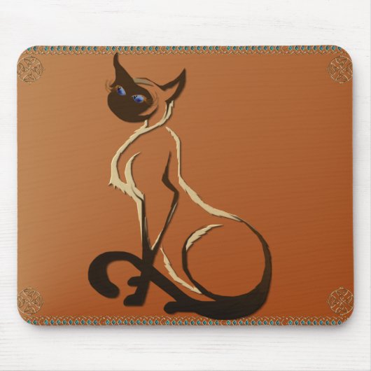 Zitterend Siamese kat Mousepad Muismat (Voorkant)