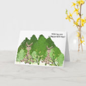 Zitterende Giraffe Birthday Wishes Kaart (Gele Bloem)