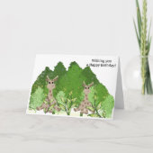 Zitterende Giraffe Birthday Wishes Kaart (Voorkant)