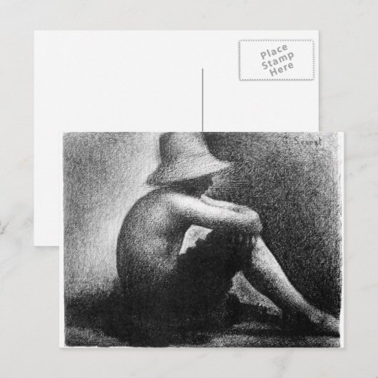 Zitterende jongen in pet door Georges Seurat Briefkaart (Voorkant / Achterkant)