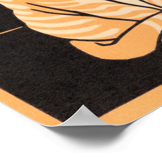 Zitterende Kat Druk, waardepapier Poster (steen) (Hoek)