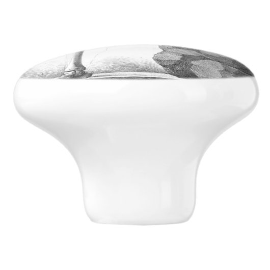 Zitterende  skeletdenkknop keramische knop (Zijkant)