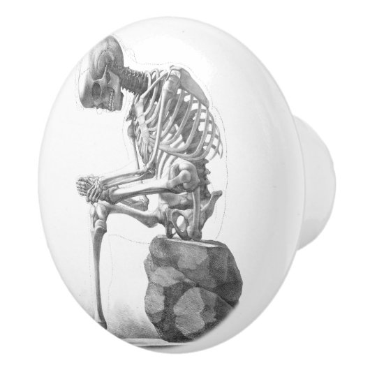 Zitterende  skeletdenkknop keramische knop (Rechts)