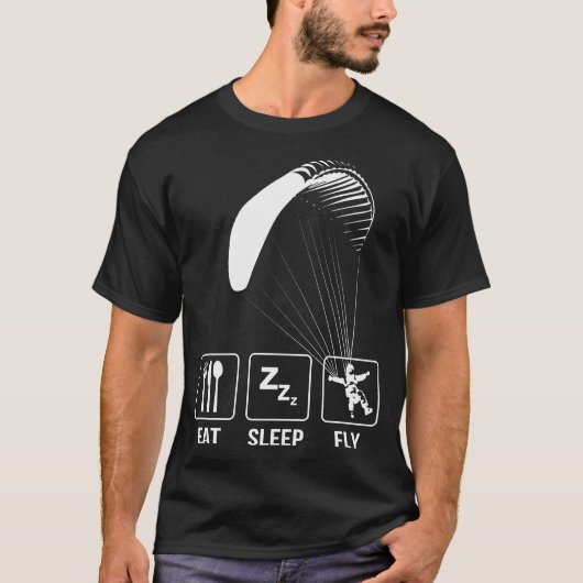 Zittig levensreddende Eat Sleep Fly Tshirt (Voorkant)