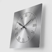 Zittig zilvermetallisch ontwerp zonder roestvrijst vierkante klok (Hoek)