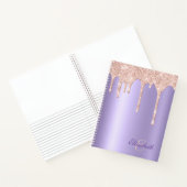 Zittige lavendel Blush Roze Glitter Stationt Monog Notitieboek (Binnen)