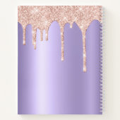 Zittige lavendel Blush Roze Glitter Stationt Monog Notitieboek (Achterkant)