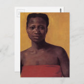 Zittige zwarte vrouw briefkaart (Voorkant / Achterkant)