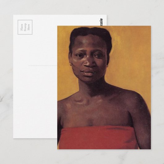 Zittige zwarte vrouw briefkaart (Voorkant / Achterkant)