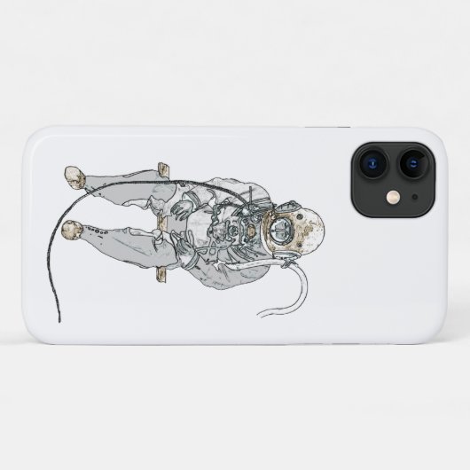  Zitting Diver met duikend Helmkunstwerk Case-Mate iPhone Case (Achterkant (horizontaal))