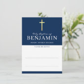 ZITTING KAART heilige baptisme minimale blauw (Staand voorkant)