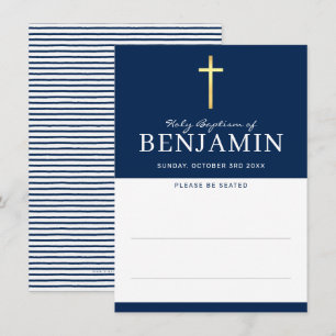 ZITTING KAART heilige baptisme minimale blauw