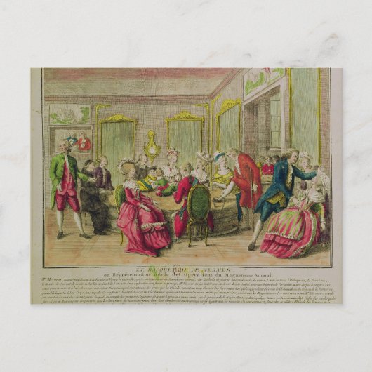 Zitting met Franz Anton Mesmer 1784 Briefkaart (Voorkant)