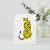 Zitting Wild Cheetah gepotte Big Cat portret Briefkaart (Staand voorkant)