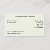 Zittingservices voor honden en katten visitekaartje (Achterkant)