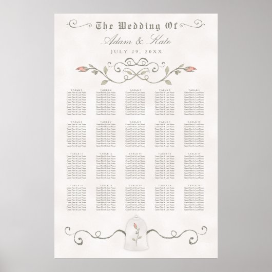 ZITTSCHEMA 151-200 | Elegant Beauty Wedding Poster (Voorkant)