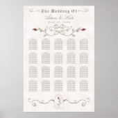 ZITTSCHEMA 151-200 | Elegant Red Rose Wedding Poster (Voorkant)