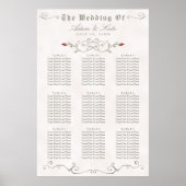 ZITTSCHEMA 61 - 90 | Elegant Red Rose Wedding Poster (Voorkant)