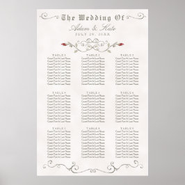 ZITTSCHEMA 61 - 90 | Elegant Red Rose Wedding Poster