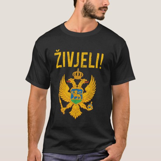 Zivjeli Montenegrijnse vlag Pride  Montenegro T-shirt (Voorkant)