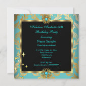 ZIZZAGO DESIGN Fabulous 50 Blauwgroen Gold Damask  Kaart (Achterkant)