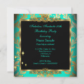 ZIZZAGO DESIGN Fabulous 50 Jade Gold Damask Party Kaart (Achterkant)