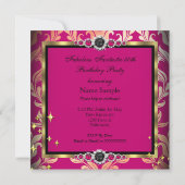 ZIZZAGO ONTWERP Fabulous Pink Gold Damask Party 2 Kaart (Achterkant)