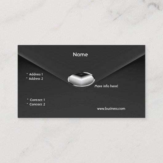 Zizzago Zwart faux Velvet Envelopstijl Visitekaartje (Achterkant)