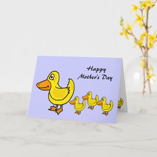ZJ - Ducks in a Row Moederdag Kaart (Gele Bloem)