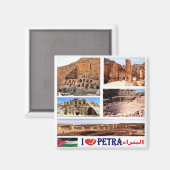 zJO020 i love PETRA, Jordan, Asia, Fridge Magneet (Voorkant / Achterkant)