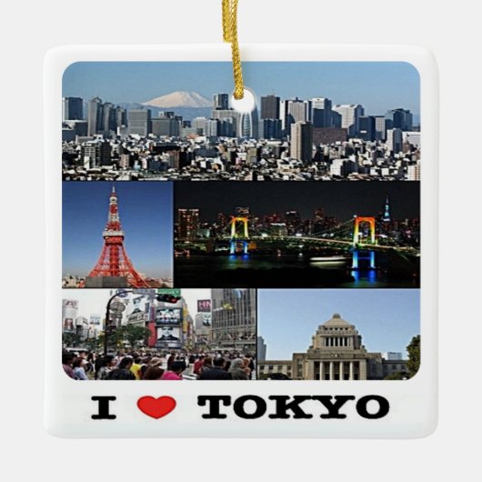 zJP003 i love TOKYO, Japan, Asia, Keramisch Ornament (Voorkant)