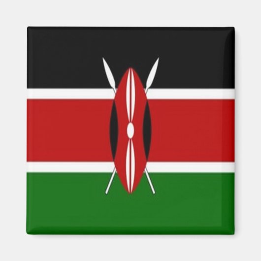 zKE001 KENYA FLAG, Afrika, Fridge Magneet (Voorkant)