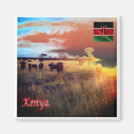 zKE007 KENYA, Panorama, Afrika, Fridge Magneet (Voorkant)