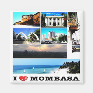zKE014 MOMBASA I Love, Mosaic, Kenya, Fridge Magneet