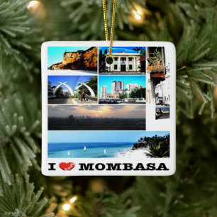 zKE014 MOMBASA I Love, Mozaïek, Kenia, Keramisch Ornament